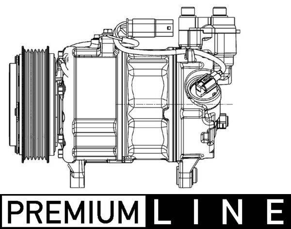 Klimakompressor 12 V Ø 110 mm MAHLE passend für u.a. MINI MINI