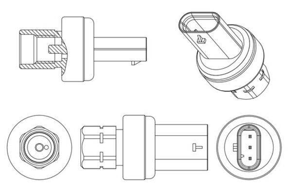 Druckschalter Klimaanlage M10X1.25 3-polig MAHLE für u.a. JEEP CHEROKEE