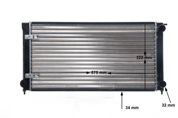 Kühler Motor Rippen mechanisch gefügt 570 mm - 317 mm MAHLE für u.a. VW GOLF