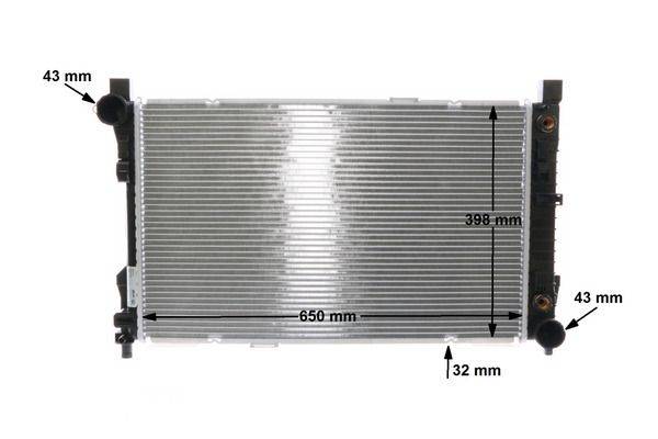 Kühler Motor Rippen gelötet 650 mm - 406 mm MAHLE für u.a. MB C-KLASSE