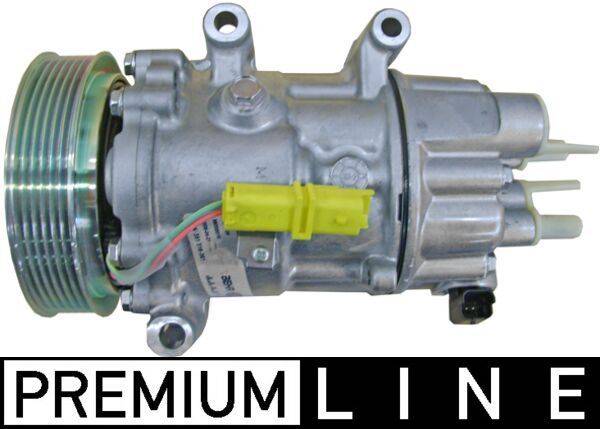 Klimakompressor 12 V Ø 119 mm MAHLE passend für u.a. PEUGEOT 308