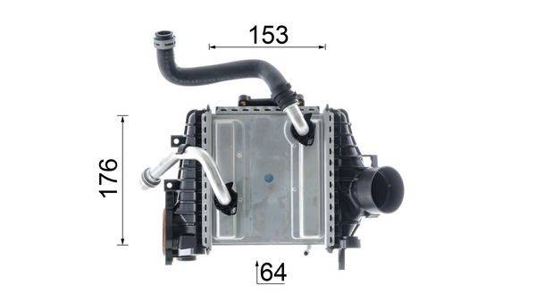 Ladeluftkühler Rippen gelötet Alu 153 mm - 176 mm MAHLE für u.a. MB GLE