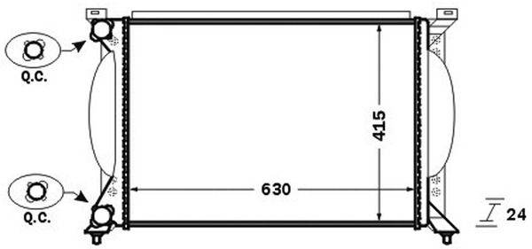 Kühler Motor Rippen mechanisch gefügt 630 mm - 408 mm MAHLE für u.a. AUDI A4