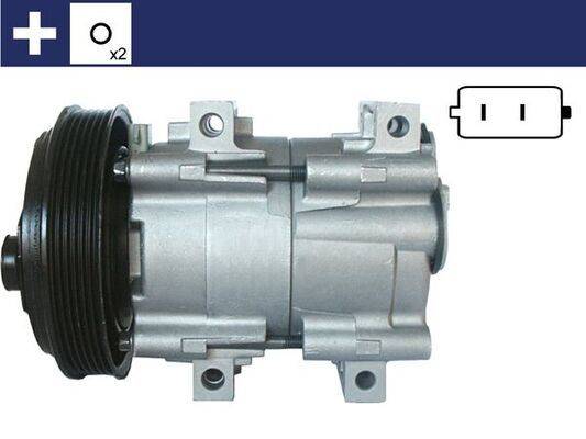Klimakompressor 12 V Ø 145 mm MAHLE passend für u.a. FORD MONDEO