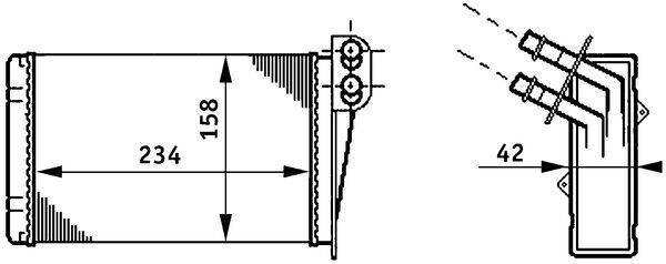 Wärmetauscher Innenraumheizung Alu 234 mm - 158 mm MAHLE für u.a. RENAULT CLIO