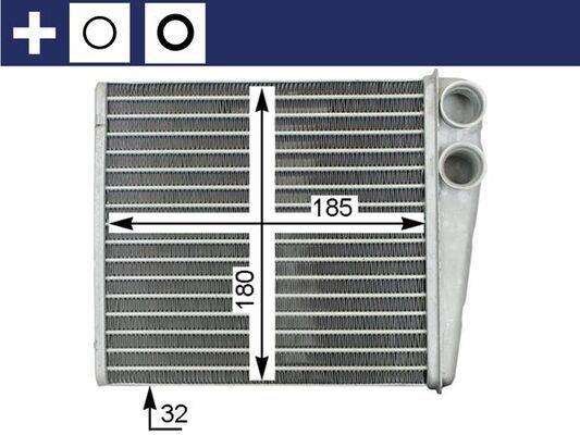 Wärmetauscher Innenraumheizung Alu 180 mm - 185 mm MAHLE für u.a. SKODA OCTAVIA
