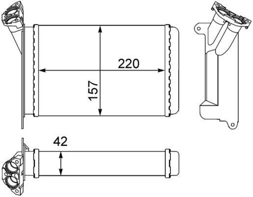 Wärmetauscher Innenraumheizung Alu 157 mm - 220 mm MAHLE für u.a. BMW 3er