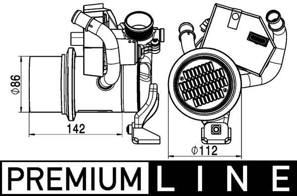 Kühler Abgasrückführung mit AGR-Ventil 2.641 g MAHLE für u.a. VW GOLF