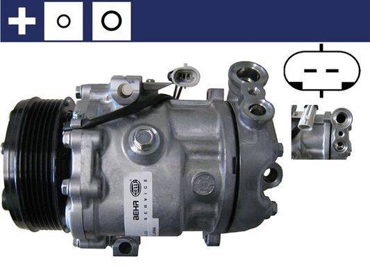 Klimakompressor 12 V Ø 105 mm MAHLE passend für u.a. OPEL ASTRA