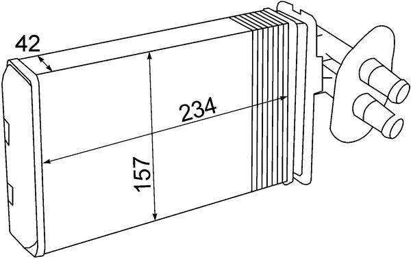 Wärmetauscher Innenraumheizung Alu 234 mm - 157 mm MAHLE für u.a. VW TRANSPORTER