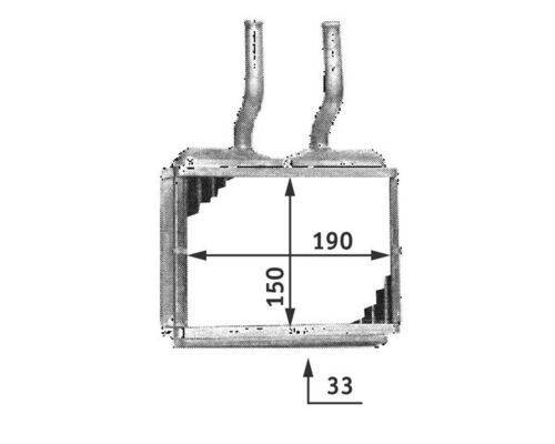 Wärmetauscher Innenraumheizung Alu 190 mm - 150 mm MAHLE für u.a. OPEL CORSA