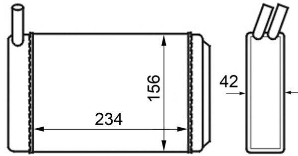 Wärmetauscher Innenraumheizung Alu 234 mm - 157 mm MAHLE für u.a. AUDI 80