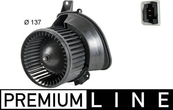 Innenraumgebläse 12 V 276 W Ø 137 mm 2-polig MAHLE für ALFA ROMEO MITO