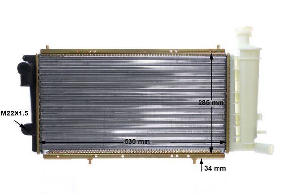 Kühler Motor Rippen mech. gefügt 530 mm - 286 mm MAHLE für u.a. CITROËN VISA