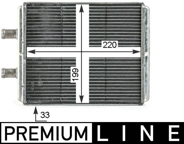 Wärmetauscher Innenraumheizung Alu 220 mm - 199 mm MAHLE für u.a. IVECO DAILY
