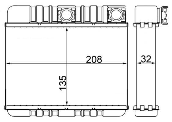 Wärmetauscher Innenraumheizung Alu 208 mm - 135 mm MAHLE für u.a. BMW 3er