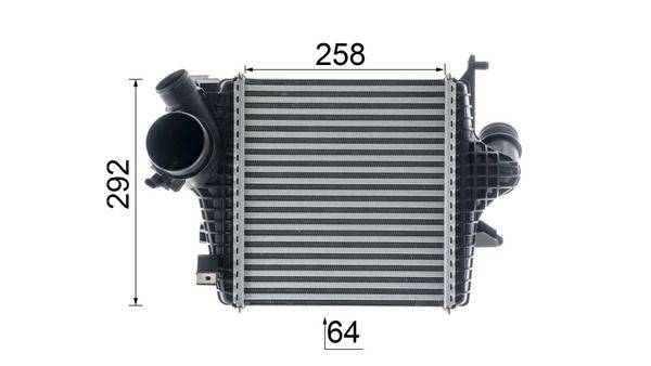 Ladeluftkühler Kühlrippen gelötet Alu 258 mm - 292 mm MAHLE für u.a. AUDI Q7