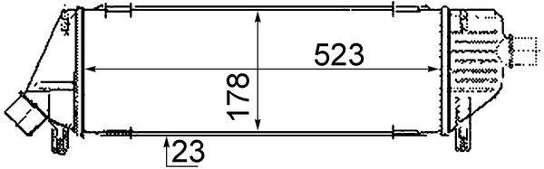 Ladeluftkühler Kühlrippen gelötet Alu 523 mm - 178 mm MAHLE für NISSAN MICRA