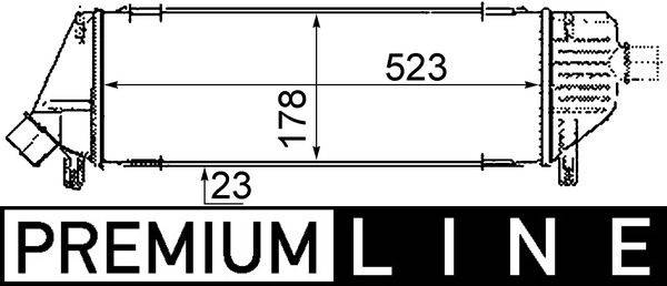 Ladeluftkühler Kühlrippen gelötet Alu 523 mm - 178 mm MAHLE für NISSAN MICRA