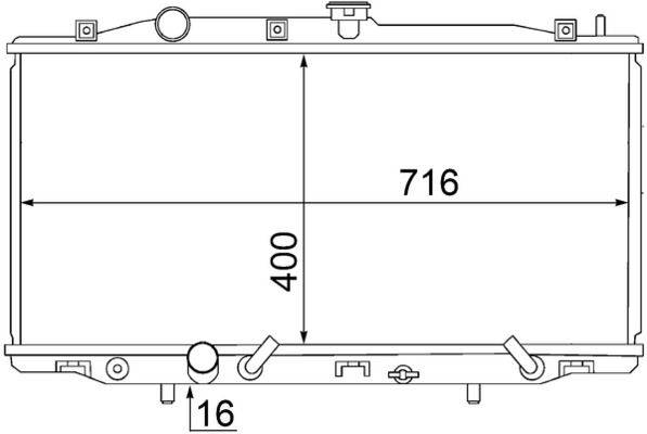 Kühler Motor Kühlrippen gelötet 716 mm - 400 mm MAHLE für u.a. HONDA ACCORD