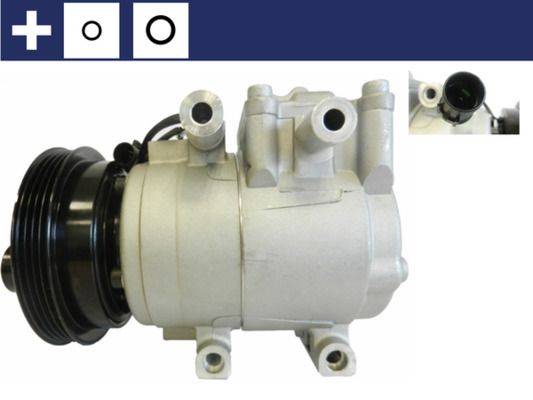 Klimakompressor 12 V Ø 125 mm MAHLE passend für u.a. HYUNDAI ACCENT