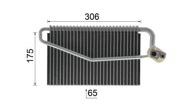Verdampfer Klima Rohre parallel 306 mm - 175 mm MAHLE für u.a. MB C-KLASSE