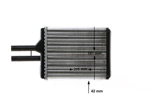 Wärmetauscher Innenraumheizung Alu 205 mm - 181 mm MAHLE für u.a. OPEL VECTRA