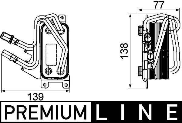 Ölkühler Kühlrippen gelötet 139 mm - 70 mm MAHLE für BMW 7er
