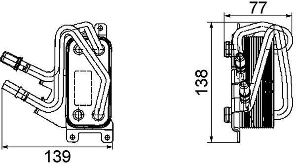 Ölkühler Kühlrippen gelötet 139 mm - 70 mm MAHLE für BMW 7er