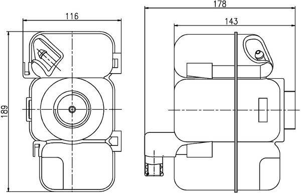 Ausgleichsbehälter Kühlmittel 116mm x178mm x189mm MAHLE für u.a. VOLVO S60
