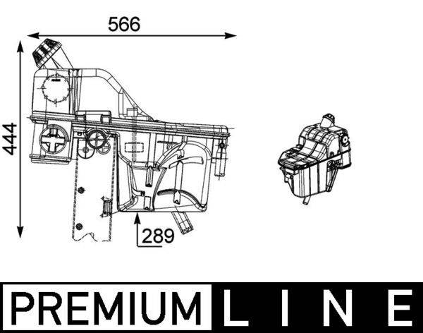 Ausgleichsbehälter Kühlmittel 566mm x289mm x444mm MAHLE für u.a. MB CONECTO