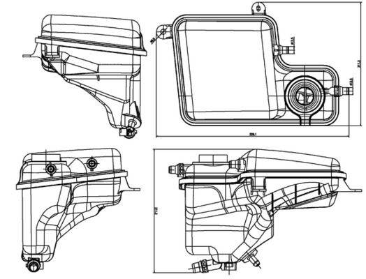 Ausgleichsbehälter Kühlmittel 312 mm x 223 mm x 284 mm MAHLE für u.a. BMW 7er