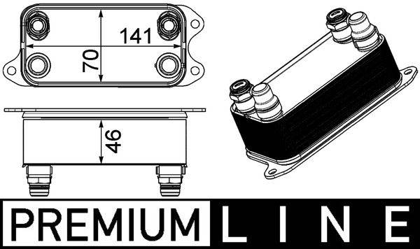 Ölkühler Automatik Rippen gelötet 141 mm - 70 mm MAHLE für u.a. MB C-KLASSE