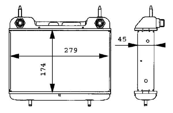 Ölkühler Kühlrippen gelötet 279 mm - 174 mm MAHLE für u.a. MERCEDES-BENZ 124