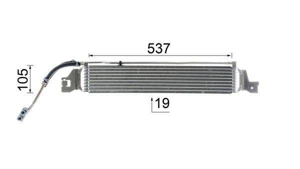Ölkühler Automatik Rippen gelötet 537 mm - 105 mm MAHLE für u.a. OPEL ASTRA