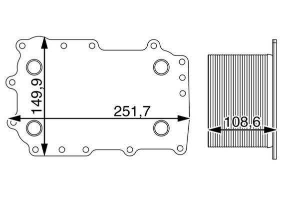 Ölkühler Kühlrippen gelötet 252 mm - 147 mm MAHLE für u.a. DAF CF