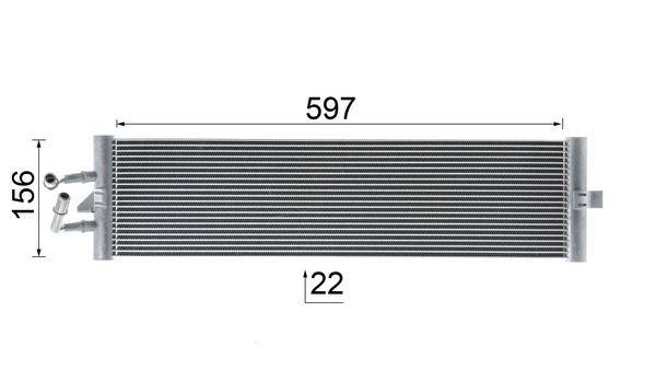 Ölkühler Automatikgetriebe Rippen gelötet 597 mm - 156 mm MAHLE für BMW 7er