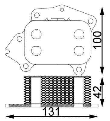 Ölkühler Kühlrippen gelötet MAHLE passend für u.a. CITROËN BERLINGO