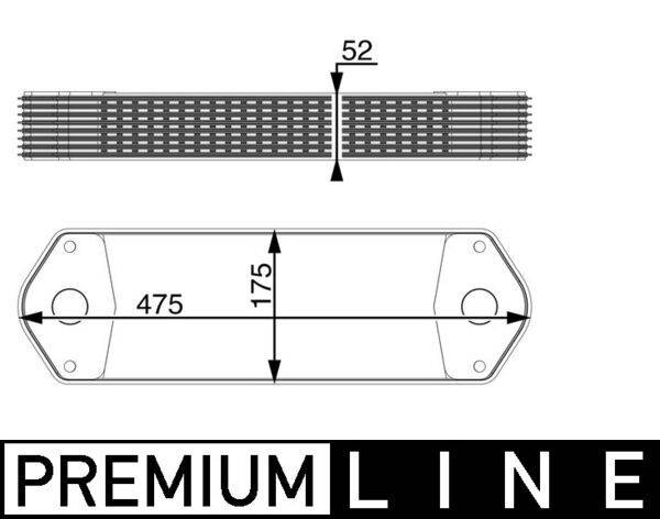 Ölkühler Kühlrippen gelötet 395 mm - 120 mm MAHLE für u.a. SCANIA R II