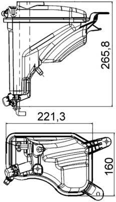 Ausgleichsbehälter Kühlmittel 266 mm x 221 mm x 160 mm MAHLE für u.a. BMW 3er