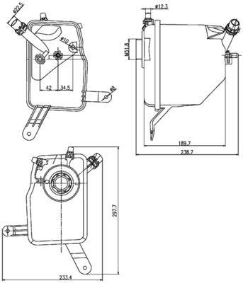 Ausgleichsbehälter Kühlmittel 297 mm x 238 mm x 233 mm MAHLE für u.a. BMW 5er