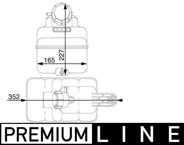Ausgleichsbehälter Kühlmittel 227mm x352mm x227mm MAHLE für u.a. IVECO