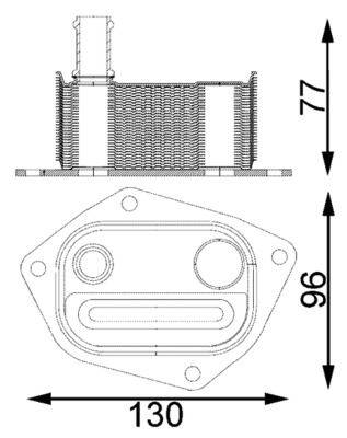 Ölkühler Kühlrippen gelötet 130 mm - 96 mm MAHLE für u.a. HYUNDAI i30
