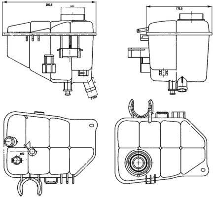 Ausgleichsbehälter Kühlmittel 250mm x212mm x178mm MAHLE für u.a. MB C-KLASSE