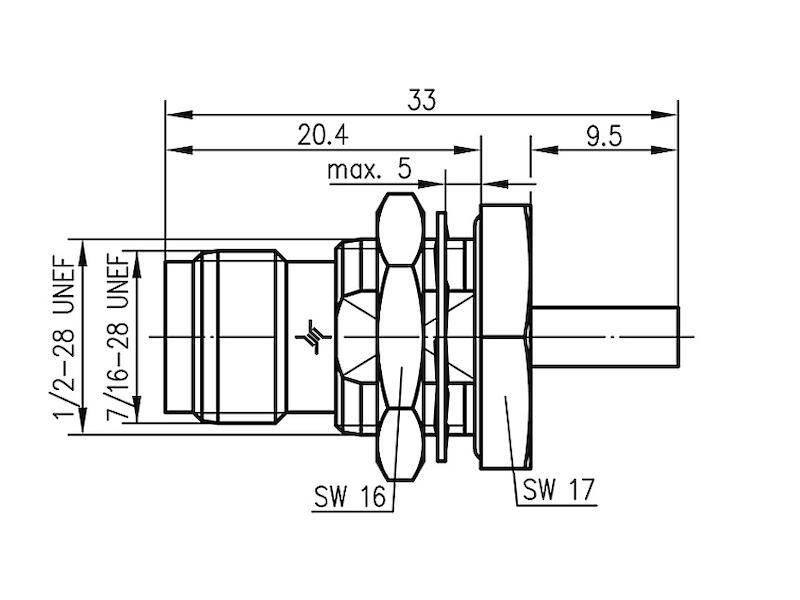 Telegärtner J01011A0061 TNC-Kabeleinbaub. 50 Ohm für RG-316/U Crimpanschluss