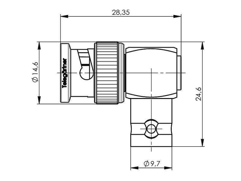 Telegärtner J01004A0617 BNC-Verbinder 50 Ohm gewinkelt Stift / Buchse