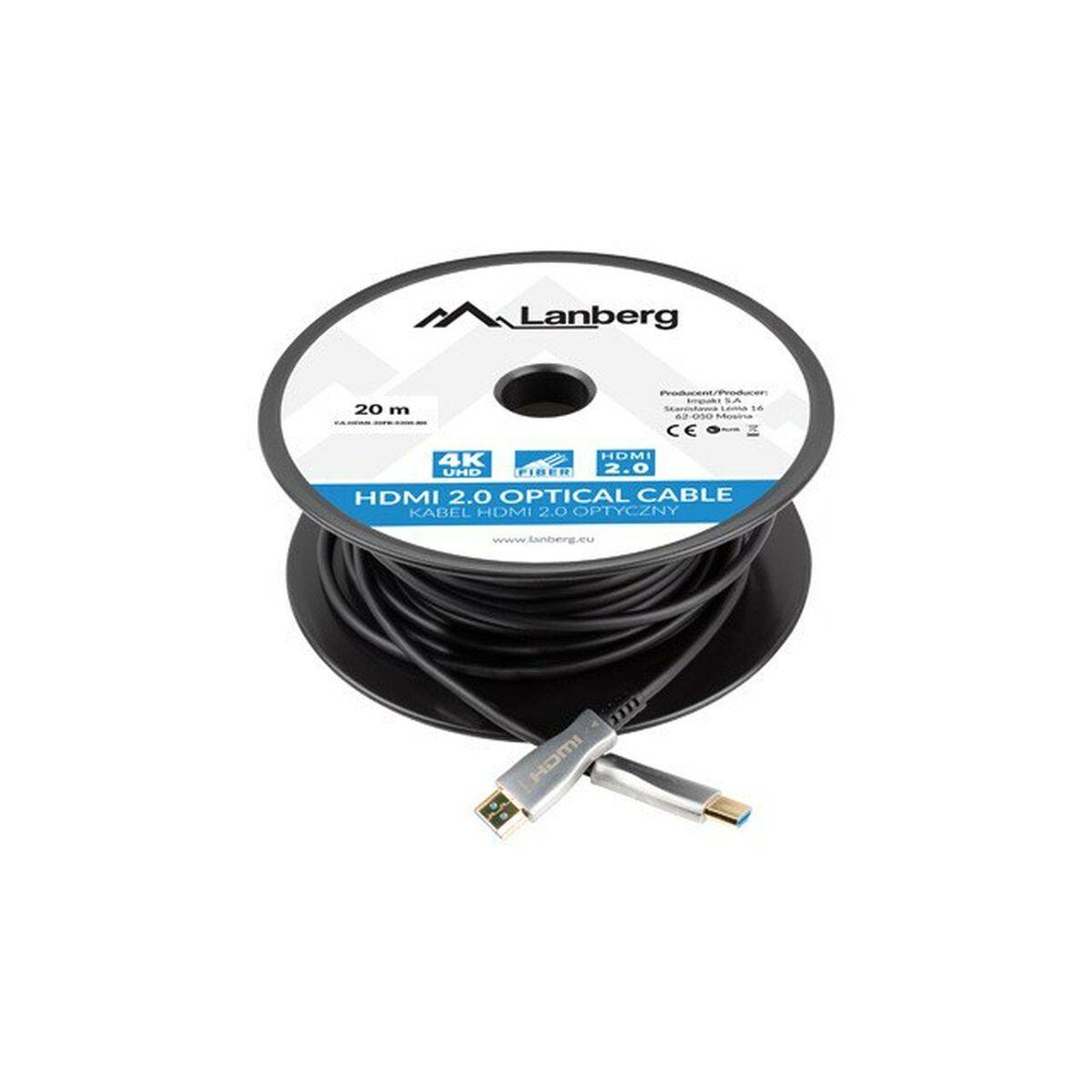 Lanberg Premium Hochgeschwindigkeit - HDMI-Kabel mit Ethernet - HDMI männlich zu HDMI männlich - 20