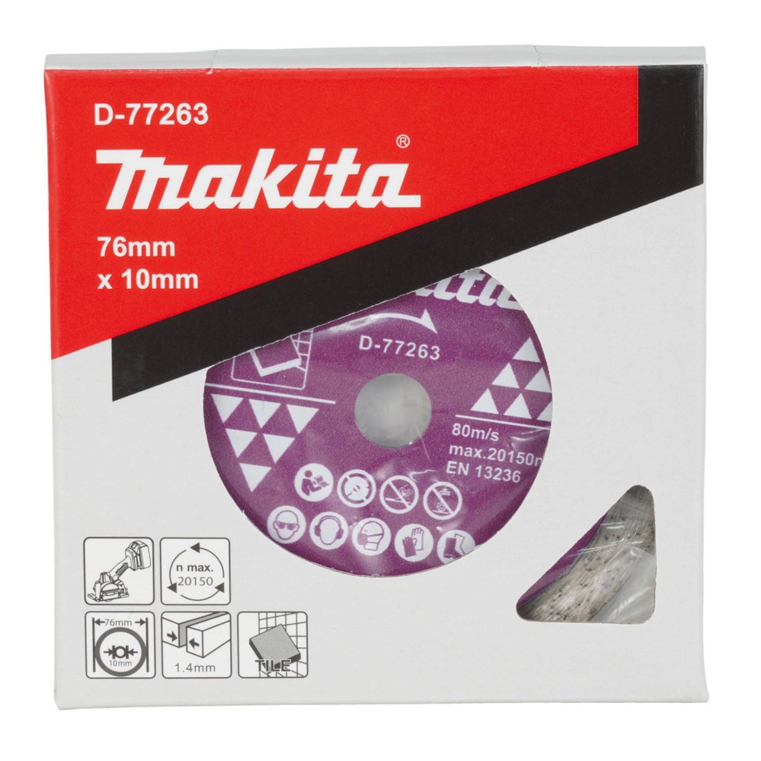 Makita Diamantscheibe 76 x 1.4 10 D-77263Makita® Zubehör Schleifgeräte