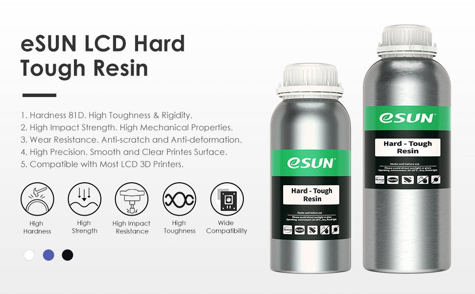 eSUN UV/LCD Hard Tough Grey 1kg 3D Resin 405nm Drucker & Scanner 3D Druck