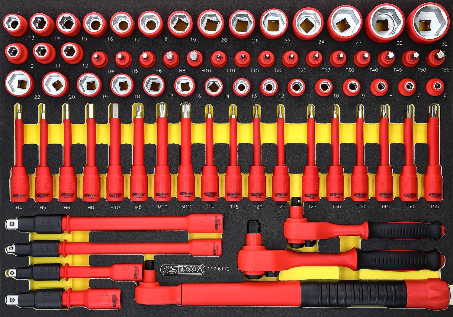 KS TOOLS 3/8"+1/2" Isolierter Steckschlssel-Satz mit